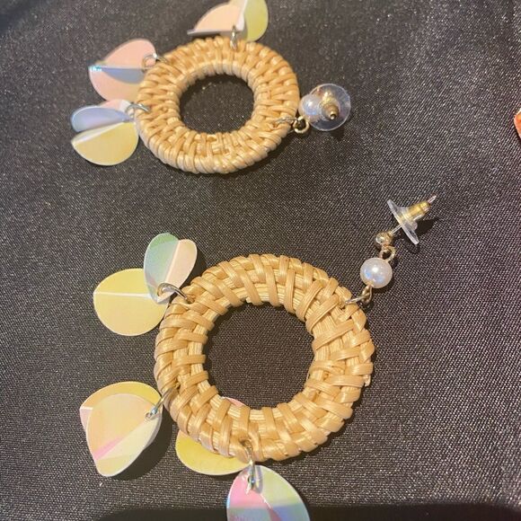 14 Pairs of fun pierced earrings- multicolor. Sold as a bundle. - Picture 2 of 14